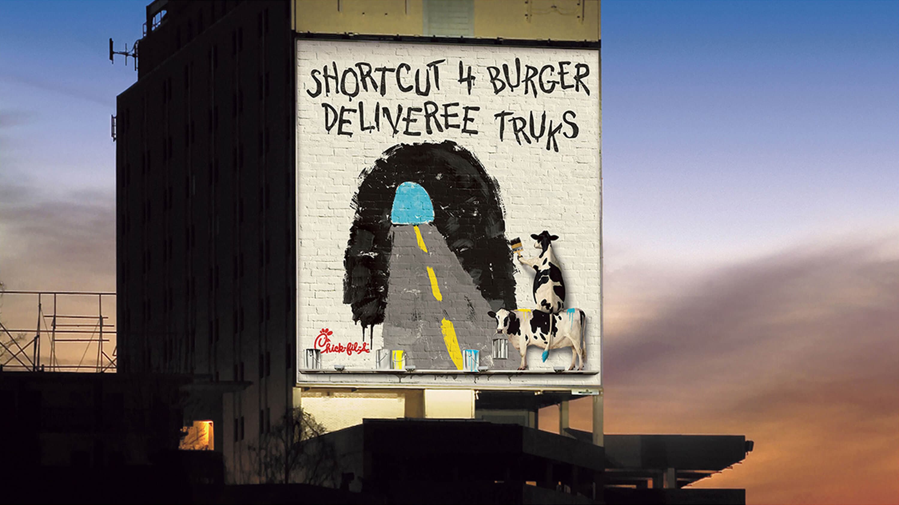 OOH Giant Wall shortcut 4 burger trucks